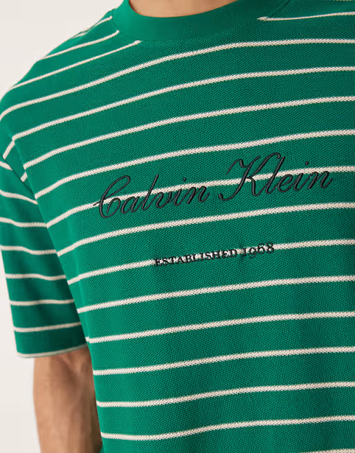T-Shirt Calvin Klein Jeans Relaxed Piqué Stripe