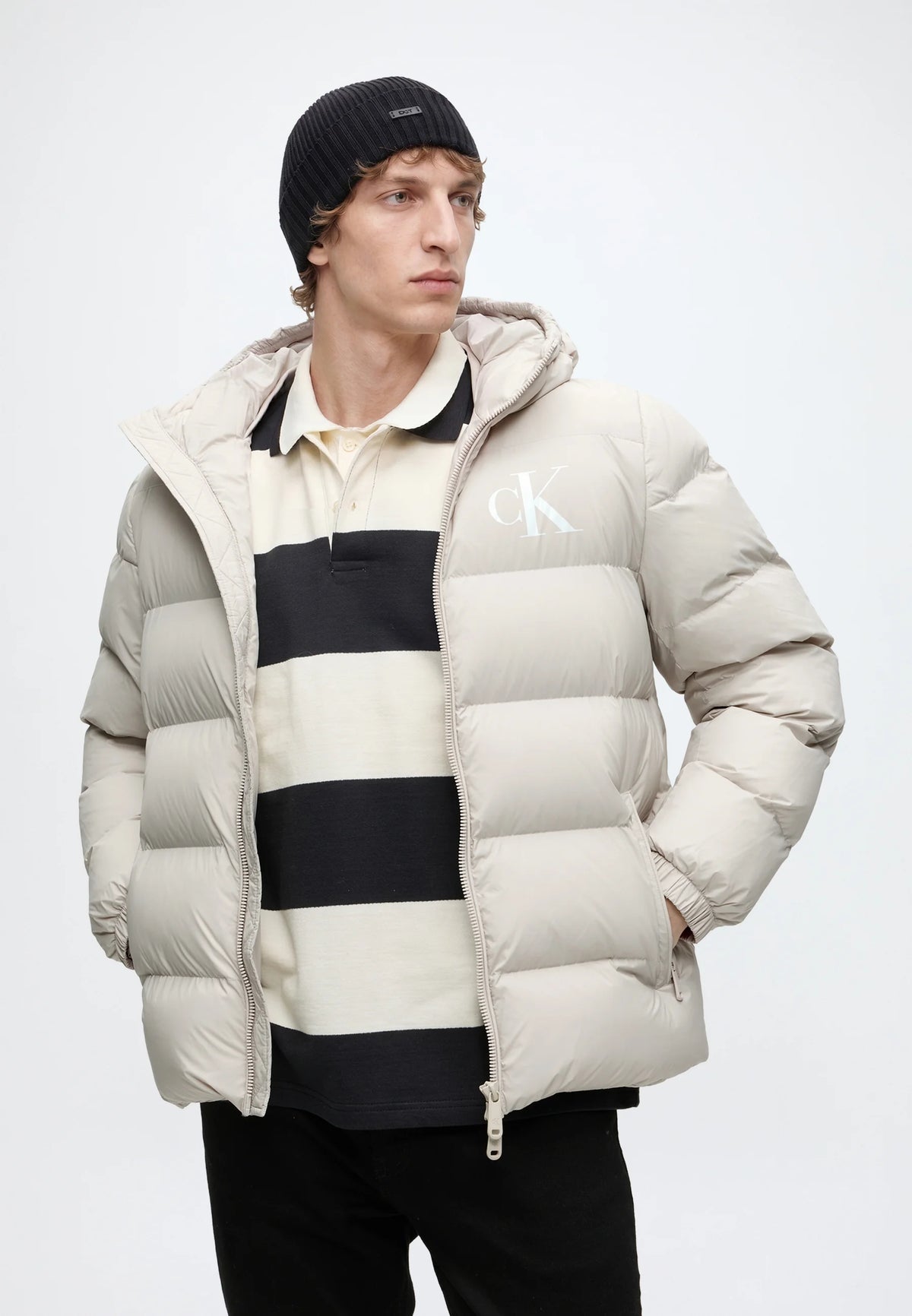Casaco Calvin Klein Homem Ls Ltwt Nylon Padded Hooded Puff